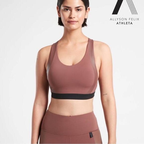 🆕 Allyson Felix x Athleta Sports Bra ultimate legend bra D-DD SZ SM - Picture 1 of 6